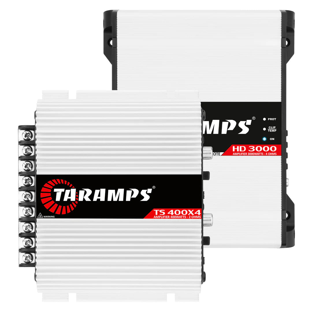 Taramps HD 3000 1 OHM + TS 400x4 2 OHM Car Audio Amplifier COMBO